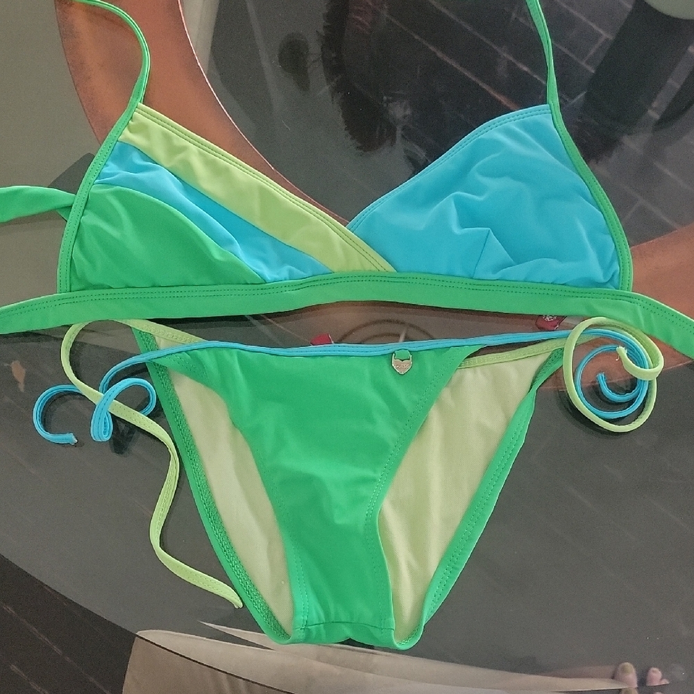 Guess Vintage Green and Blue Bikini
